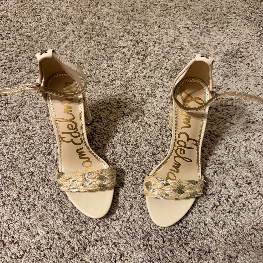 Sam Edelman Women's Tan and Gold Braided Sandals